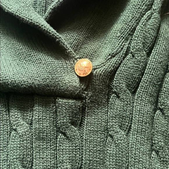 American Living Green Cable Knit Sweater Medium - Picture 3 of 4